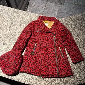 Penelope Mack Red and Black Kids Jacket with Hat